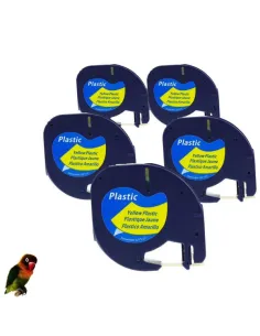 5x DYMO LetraTag Label Maker Plus LT100H LT100T LetraTag QX50 negro-amarillo