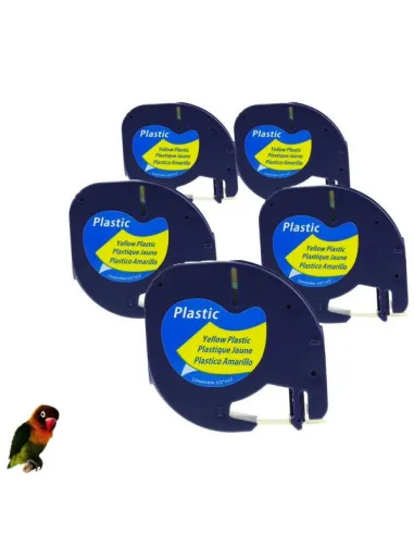 5x DYMO LetraTag Label Maker Plus LT100H LT100T LetraTag QX50 negro-amarillo