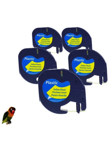 5x DYMO LetraTag Label Maker Plus LT100H LT100T LetraTag QX50 negro-amarillo