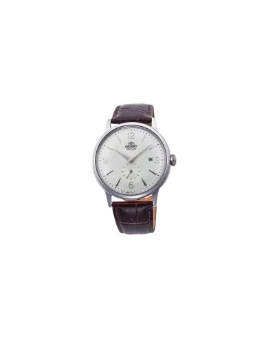 Reloj hombre automático Orient RA-AP0002S esfera plateada correa cuero marrón