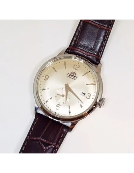 Reloj hombre automático Orient Bambino RA-AP0003S beige correa cuero