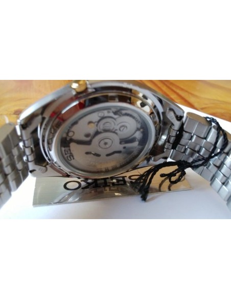 reloj hombre automático Seiko SNKL24K1 correa acero dorado plateado