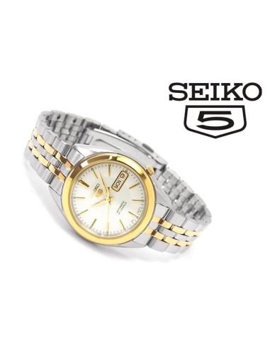reloj hombre automático Seiko SNKL24K1 correa acero dorado plateado
