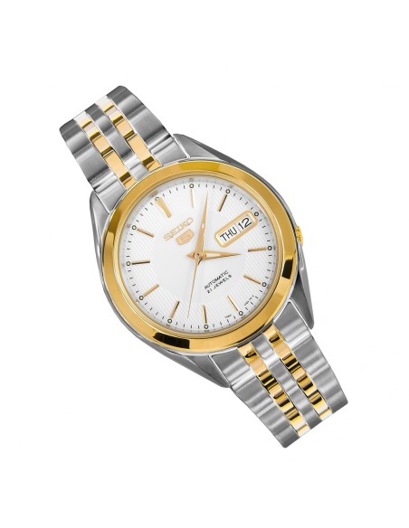 reloj hombre automático Seiko SNKL24K1 correa acero dorado plateado