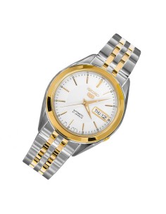 reloj hombre automático Seiko SNKL24K1 correa acero dorado plateado