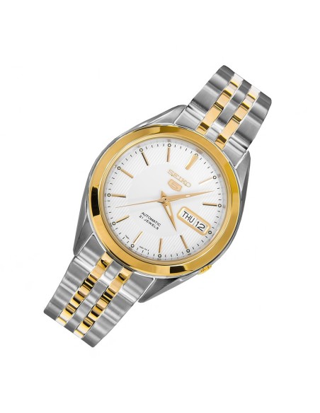 reloj hombre automático Seiko SNKL24K1 correa acero dorado plateado