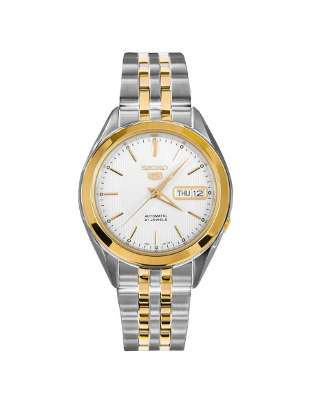 reloj hombre automático Seiko SNKL24K1 correa acero dorado plateado