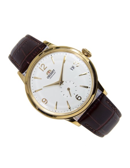 reloj hombre automático Orient Bambino RA-AP0004S white gold correa cuero