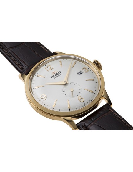 reloj hombre automático Orient Bambino RA-AP0004S white gold correa cuero