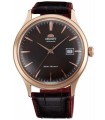 reloj hombre automático Orient Bambino FAC08001T dial marrón 42mm (admite cuerda manual)  oro rosa correa cuero FAC08001T0