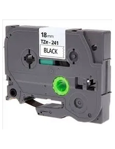 CINTA ROTULADORA compatible con  BROTHER TZE241 NEGRO / BLANCO TZ-241
