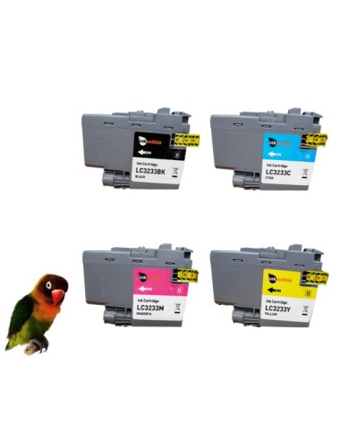 4 tintas compatibles para Brother  LC3235XL / LC3233 DCP-J1100 / MFC-J1300