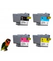 4 tintas compatibles para Brother  LC3235XL / LC3233 DCP-J1100 / MFC-J1300