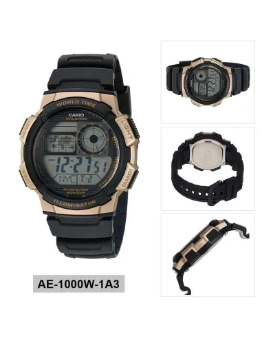 Reloj hombre Casio Digital AE-1000W-1A3 correa resina - hora mundial