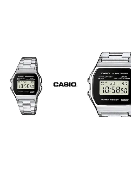 Reloj casio collection digital clásico retro A158WEA-1EF  multifuncional - acero inoxidable - wr