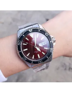 Reloj de buceo Automático Hombre Orient Kamasu RA-AA0003R dial rojo 42mm buceo correa acero 200m water resist 2