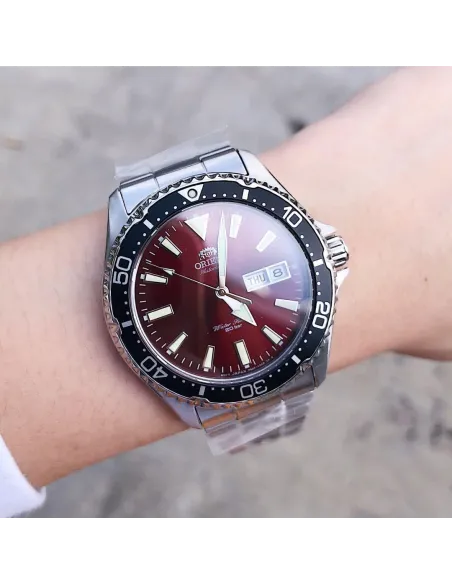 Reloj de buceo Automático Hombre Orient Kamasu RA-AA0003R dial rojo 42mm buceo correa acero 200m water resist