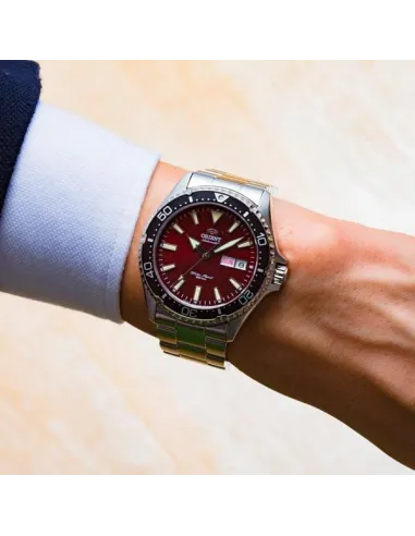 Reloj de buceo Automático Hombre Orient Kamasu RA-AA0003R dial rojo 42mm buceo correa acero 200m water resist