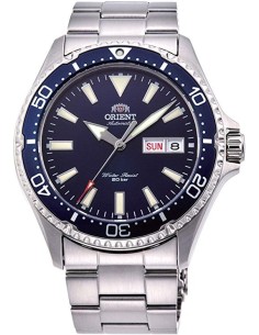 Reloj de buceo hombre automático Orient Kamasu RA-AA0002L dial azul 41.8mm DIVERS Cristal Zafiro correa acero