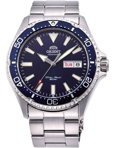 Reloj de buceo hombre automático Orient Kamasu RA-AA0002L dial azul 41.8mm DIVERS Cristal Zafiro correa acero