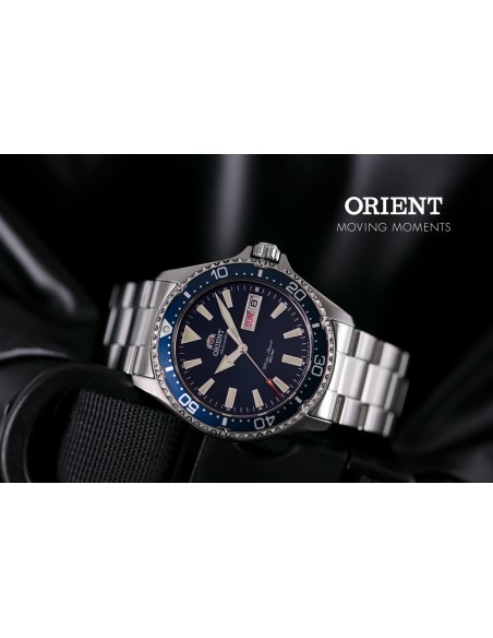 Reloj de buceo hombre automático Orient Kamasu RA-AA0002L dial azul 41.8mm DIVERS Cristal Zafiro correa acero