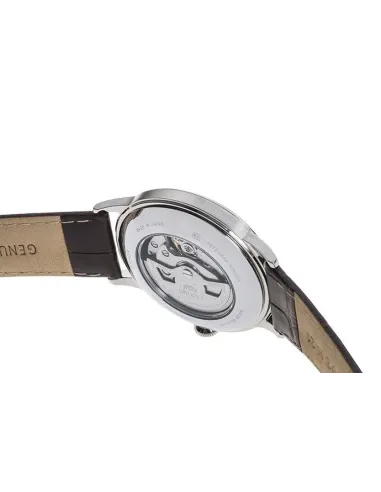 Reloj Hombre Automático Orient RA-AG0002S dial plata 40.5mm Open Heart correa cuero
