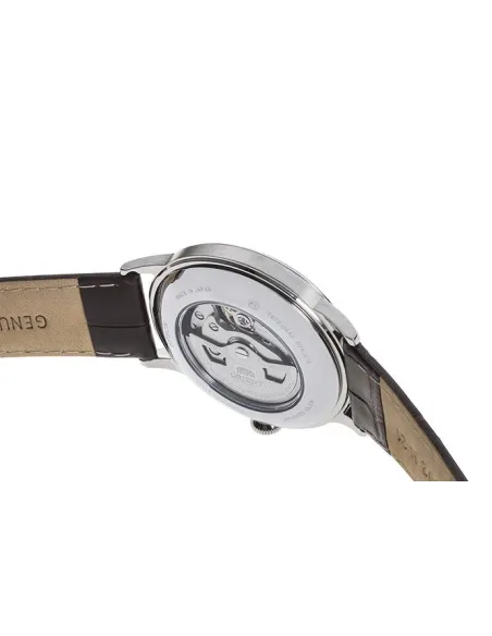 Reloj Hombre Automático Orient RA-AG0002S dial plata 40.5mm Open Heart correa cuero