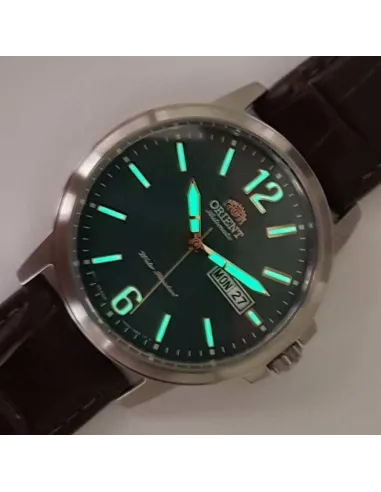 Reloj Automático Hombre Orient Commuter RA-AA0C06E verde correa cuero