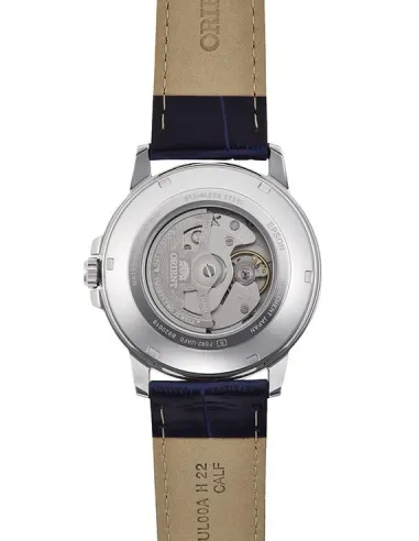 Reloj Automático Hombre Orient Commuter RA-AA0C05L dial azul correa cuero
