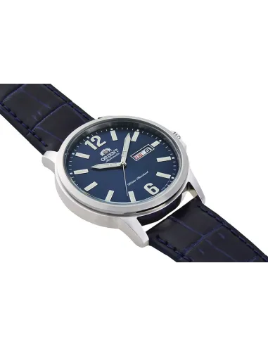 Reloj Automático Hombre Orient Commuter RA-AA0C05L dial azul correa cuero