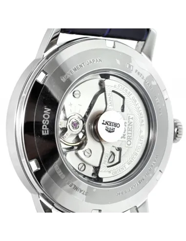 Reloj Hombre Automático Orient RA-AG0002S dial plata 40.5mm Open Heart correa cuero