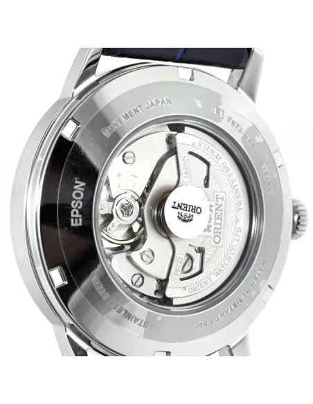 Reloj Hombre Automático Orient RA-AG0002S dial plata 40.5mm Open Heart correa cuero