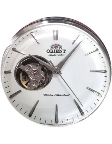 Reloj Hombre Automático Orient RA-AG0002S dial plata 40.5mm Open Heart correa cuero