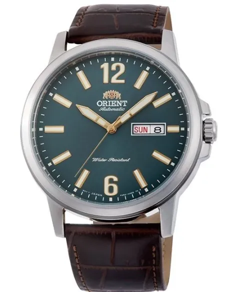 Reloj Automático Hombre Orient Commuter RA-AA0C06E verde correa cuero
