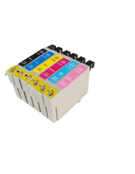 Pack Ahorro Cartuchos Compatibles Epson T0807:  T0801-T0802-T0803-T0804-T0805-T0806   Epson Stylus Photo P50 PX650 PX660 PX700 W