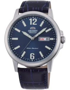 Reloj Automático Hombre Orient Commuter RA-AA0C05L dial azul correa cuero