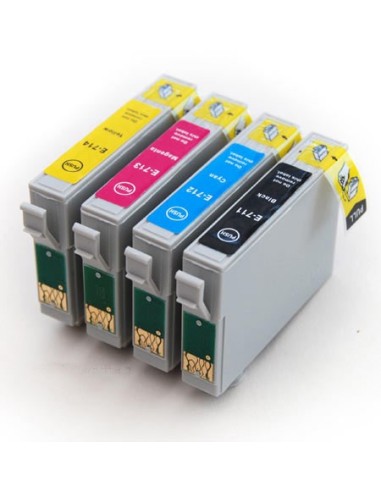 Epson T0711/2/3/4 pack 4 cartuchos compatibles NonOem Epson T0711/2/3/4