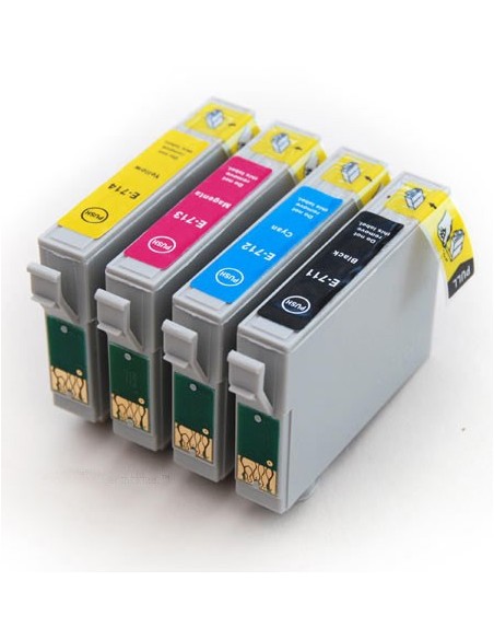 Epson T0711/2/3/4 pack 4 cartuchos compatibles NonOem Epson T0711/2/3/4