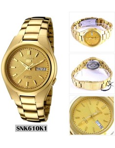 Reloj Automático Hombre Seiko 5 SNK610K1 dial dorado correa acero 2