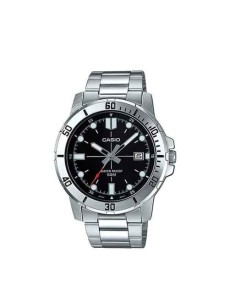 reloj deportivo hombre Casio MTP-VD01D-1E dial negro 45mm correa de acero hebilla triple pliegue resistencia al agua 50m 2