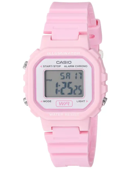 Reloj casio digital MUJER LA-20WH-4A1 color rosa alarma y luz led
