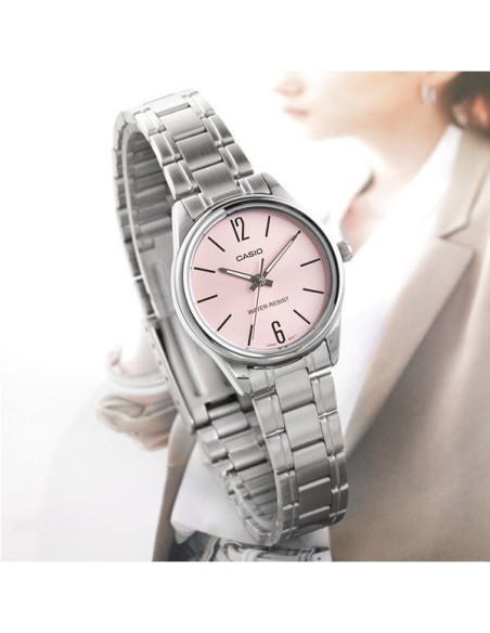 Reloj analogico dial rosa CASIO ltp-v005d-4bu