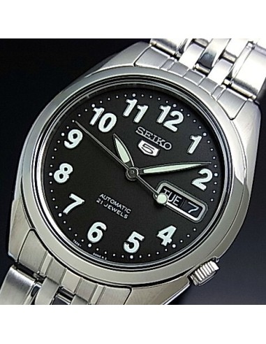 Reloj automático hombre Seiko 5 SNK381K1 correa acero dial negro