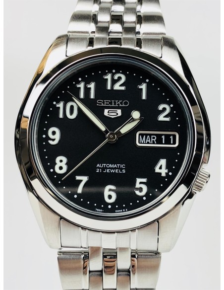 Reloj automático hombre Seiko 5 SNK381K1 correa acero dial negro