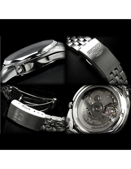 Reloj Automático hombre Seiko 5 SNK393K1 dial negro correa acero