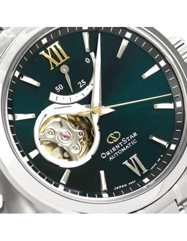 Reloj automático hombre Orient Star RE-AT0002E dial verde acero inoxidable cristal zafiro revestimiento anti-reflejos