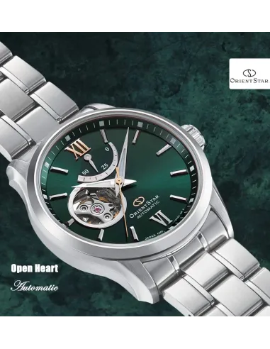 Reloj automático hombre Orient Star RE-AT0002E dial verde acero inoxidable cristal zafiro revestimiento anti-reflejos