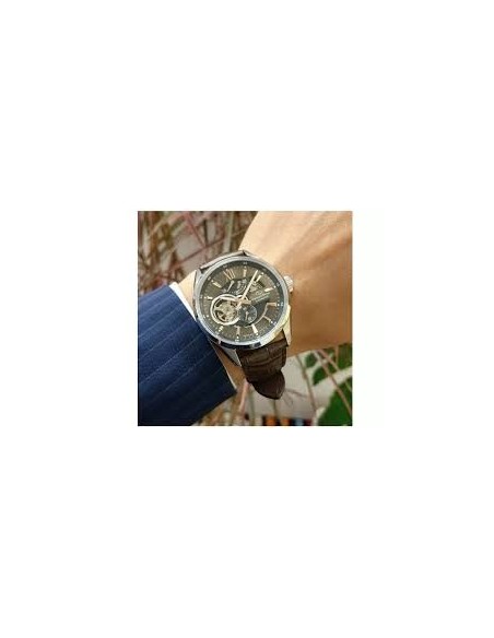 Reloj automático hombre Orient Star RE-AV0006Y 50h Power Reserve Cristal Zafiro anti-reflejo correa cuero