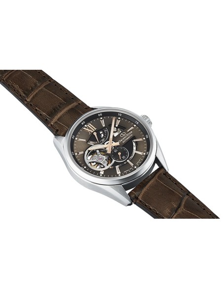 Reloj automático hombre Orient Star RE-AV0006Y 50h Power Reserve Cristal Zafiro anti-reflejo correa cuero
