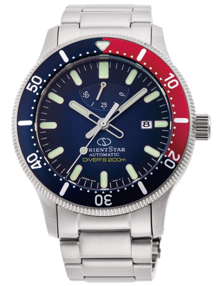 Reloj automático hombre Orient Star Sports RE-AU0306L dial azul "pepsi" correa acero cristal zafiro anti-reflejo 200m